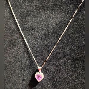 VTG 925 Amethyst & CZ Heart Necklace by UD